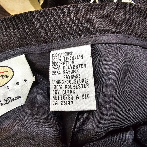 Women's Talbots Petites Irish Linen Embroidered Floral Crop Pants‎ Size 10 - Picture 7 of 8